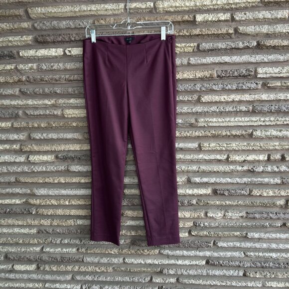 Theory Mulberry Side Zip Flat Front Stretch Cotton Ankle Pants Size 4 - Picture 7 of 8